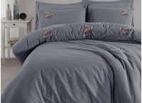 Постельное белье Washed Cotton Saheser - Poppy с вышивкой (Turkey), евро